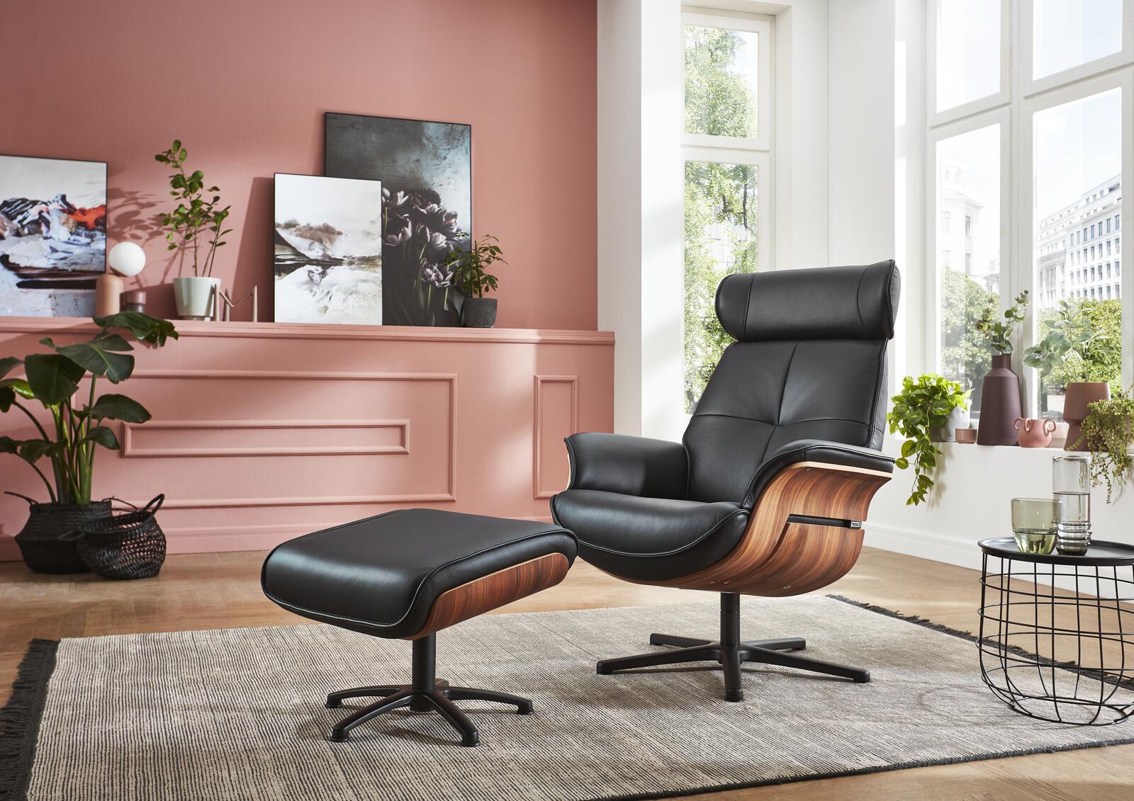 Hukla Comfortmaster Relaxsessel VS-HU1141 in Leder Torro schwarz