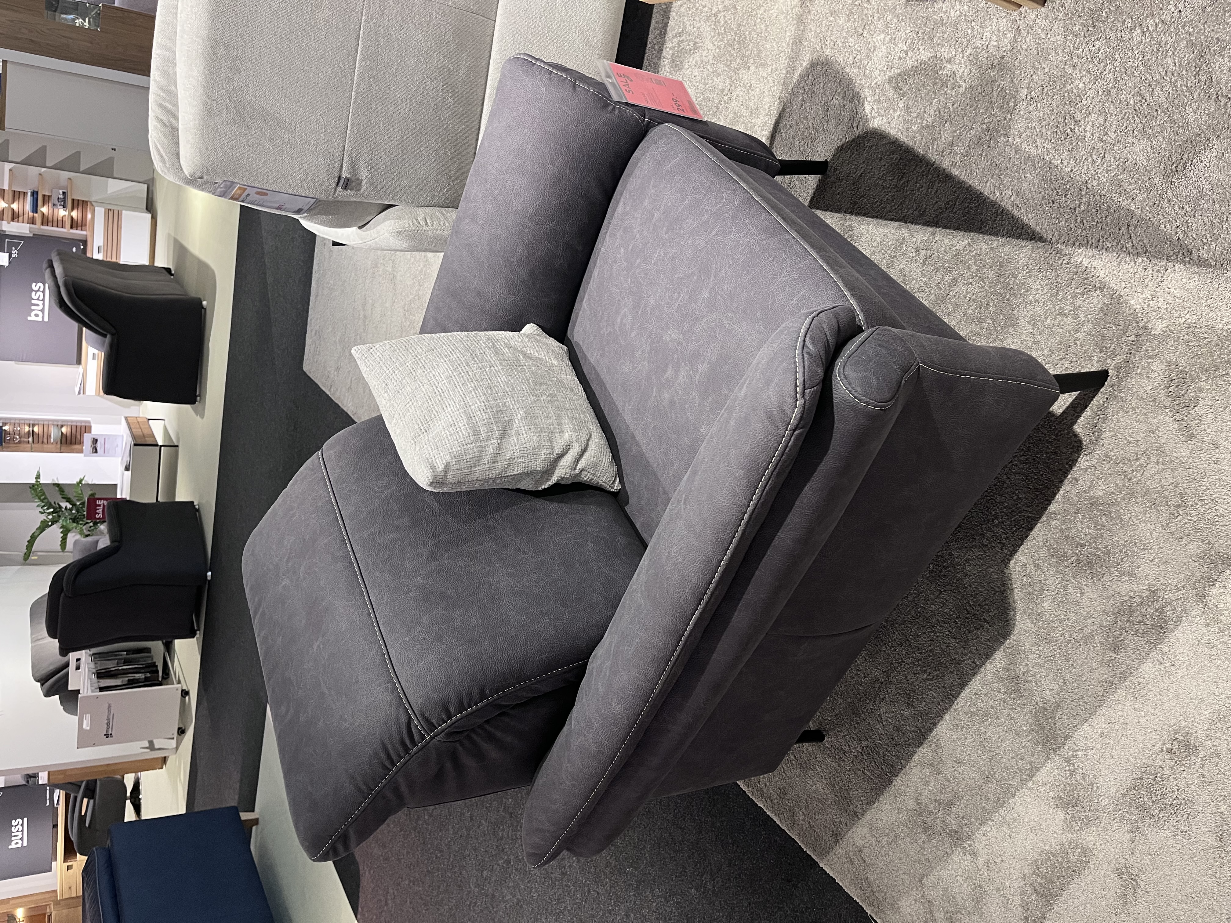 Polsteria Sessel ORTHOSEDIS in Stoff Bulus grau 09
