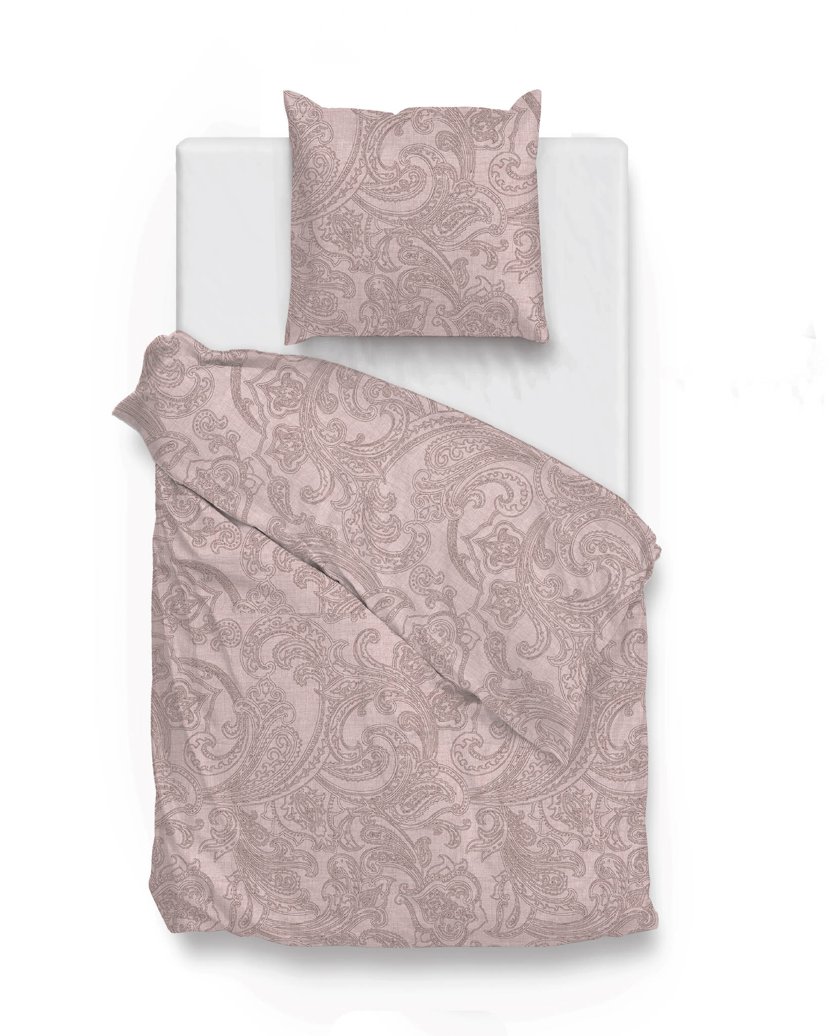 Bettwäsche ca. 155x220cm PAISLEY DI LINO in Rosa / Pink, Bettdecke, Kissen, Paisley Muster, Wendebettwäsche, Pflegeleicht