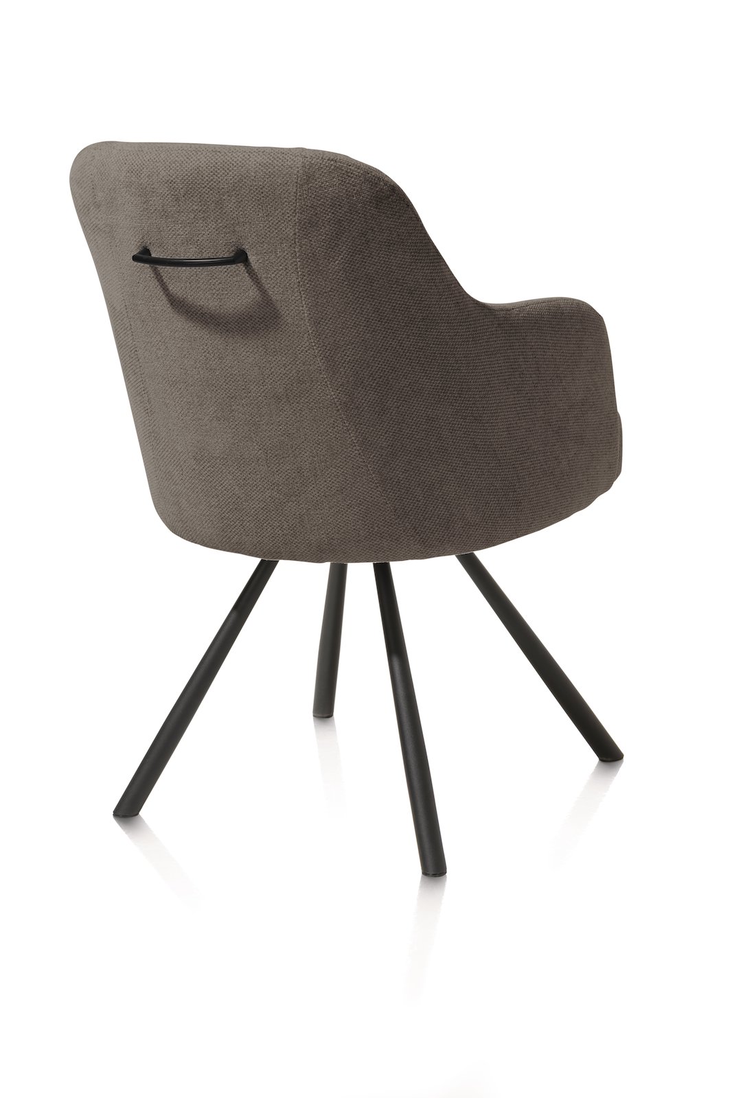 // Armlehnstuhl // Stoff Livigno braun // Gestell drehbar schwarz // inkl. Griff // ca. B62 H88 T66 cm, Sessel, Stuhl, Bezugsstoff, vierbeiniger Unterbau, Rückenlehne