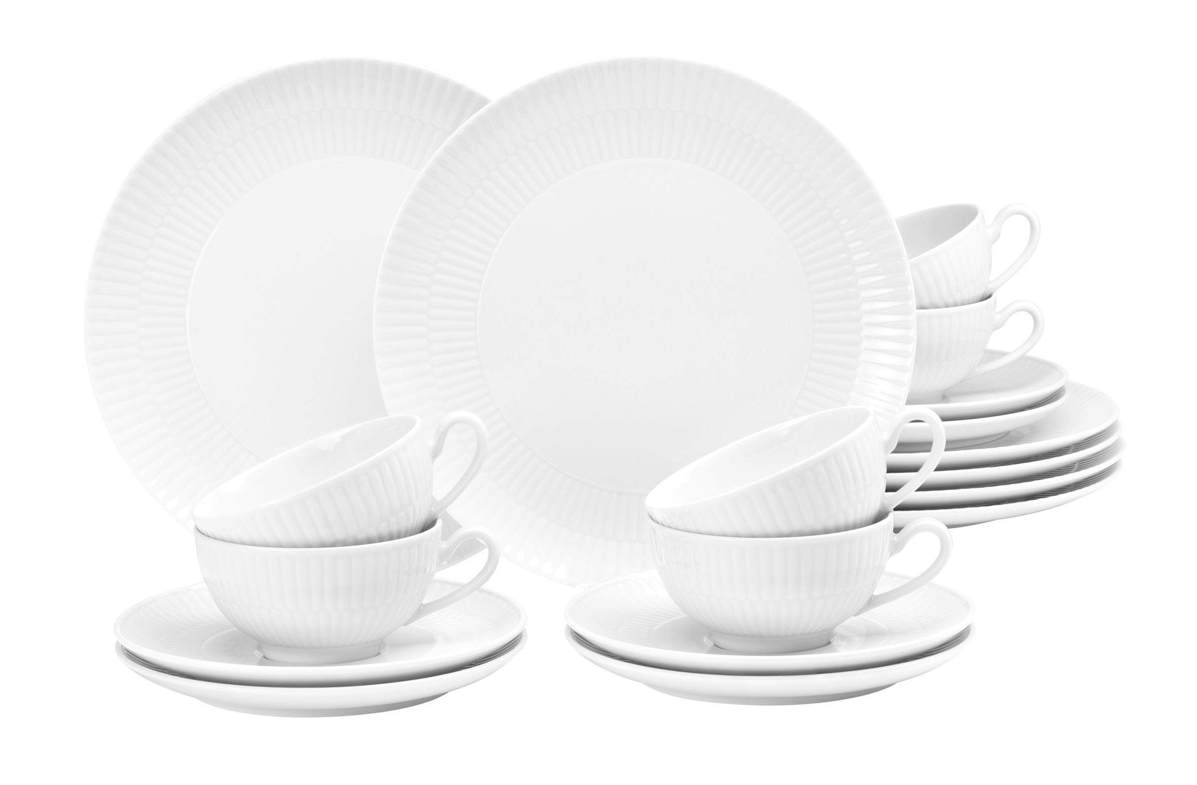 Seltmann Weiden Teeservice 18-teilig groß Amina 3 , Geschirr, Teller, Tasse, Porzellan, Kaffee-/Teeset