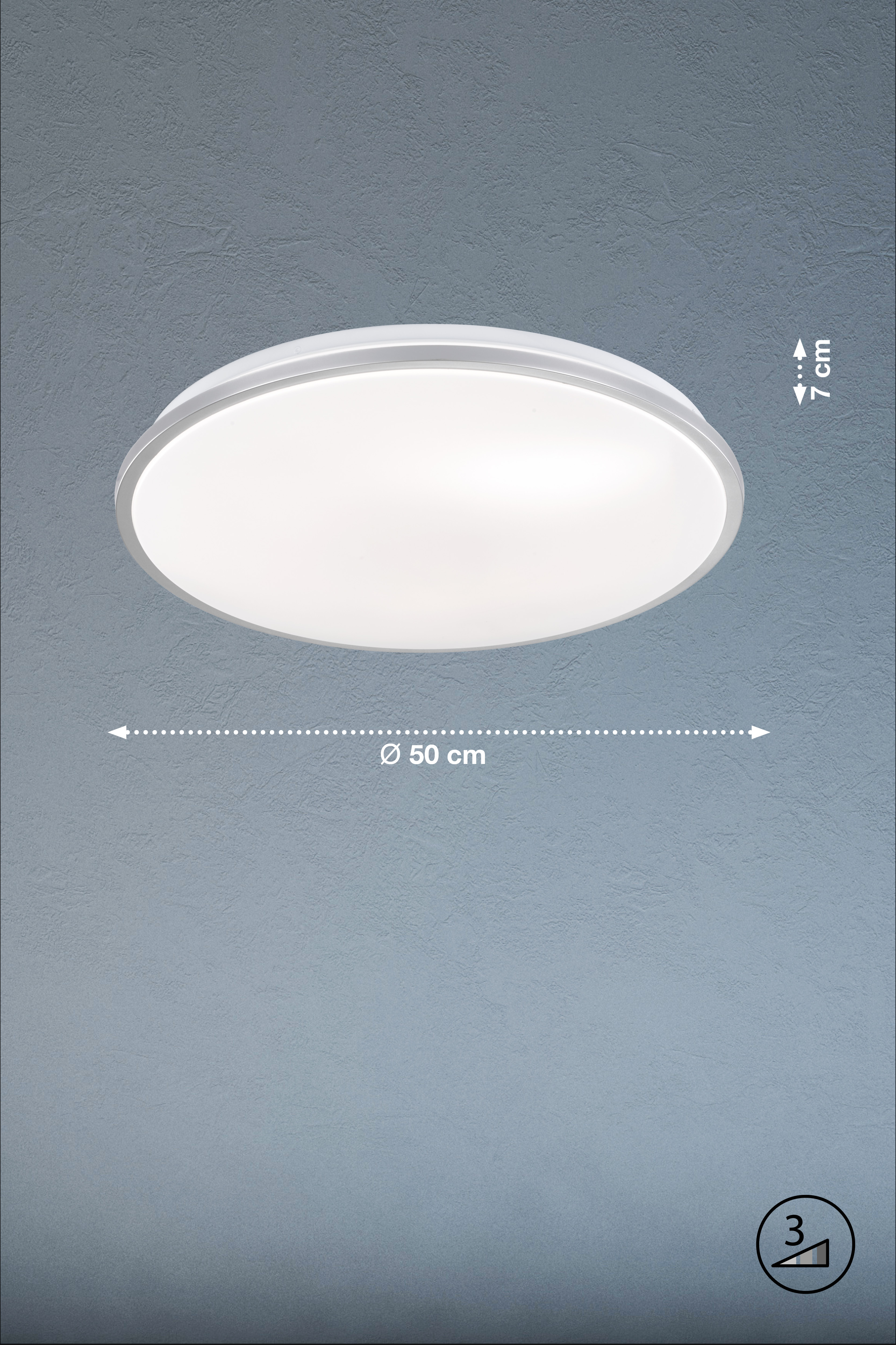 Fischer & Honsel LED-Deckenleuchte JASO in Acryl silberfarbig, Acrylglas