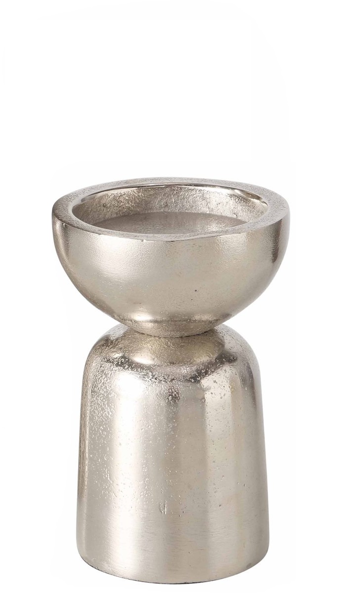 Boltze Kerzenleuchter Cylin ca. 12cm in Farbe Aluminium silber