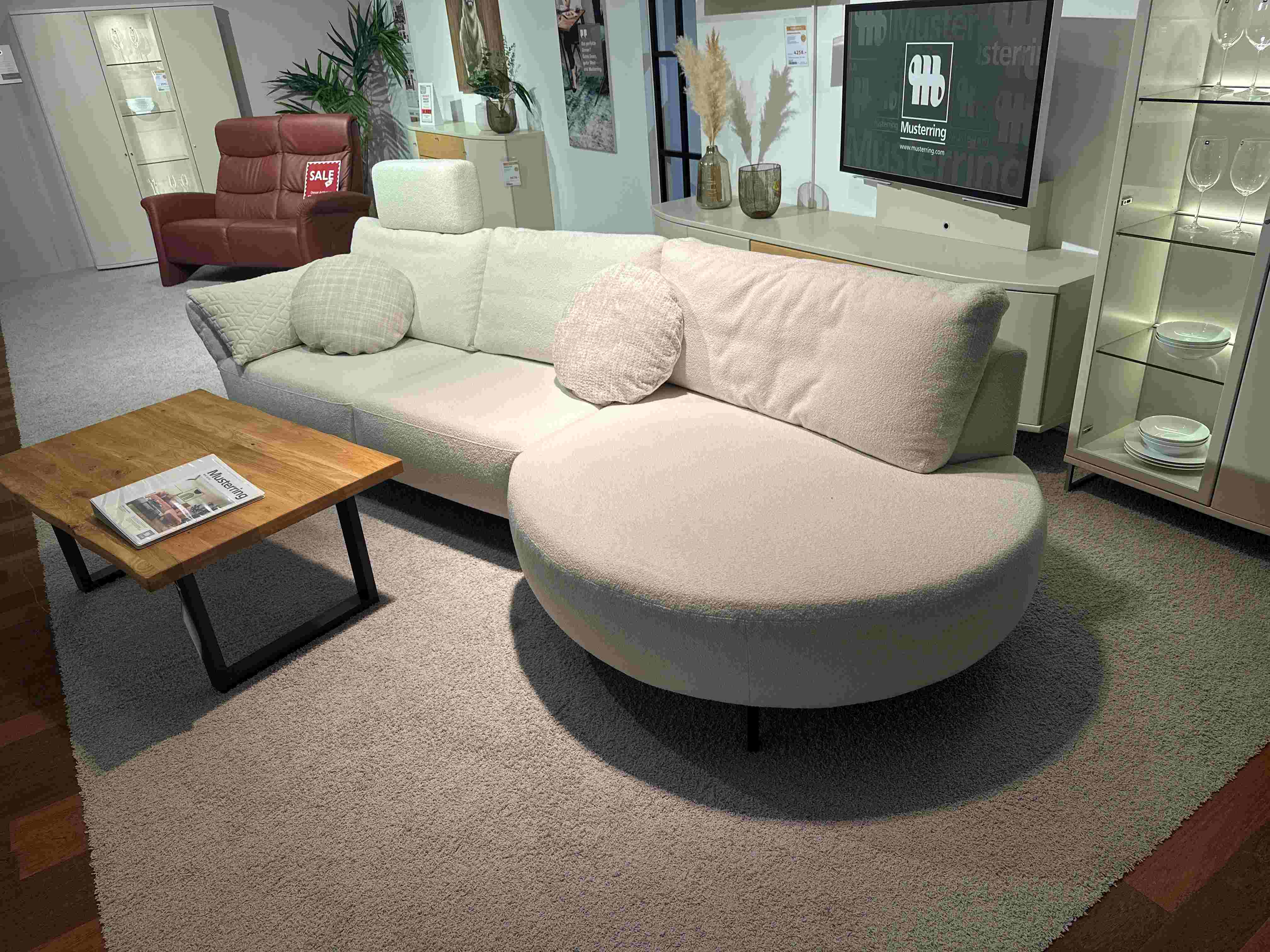 Set One by Musterring Sofa MR 4530 in Stoff Loop white