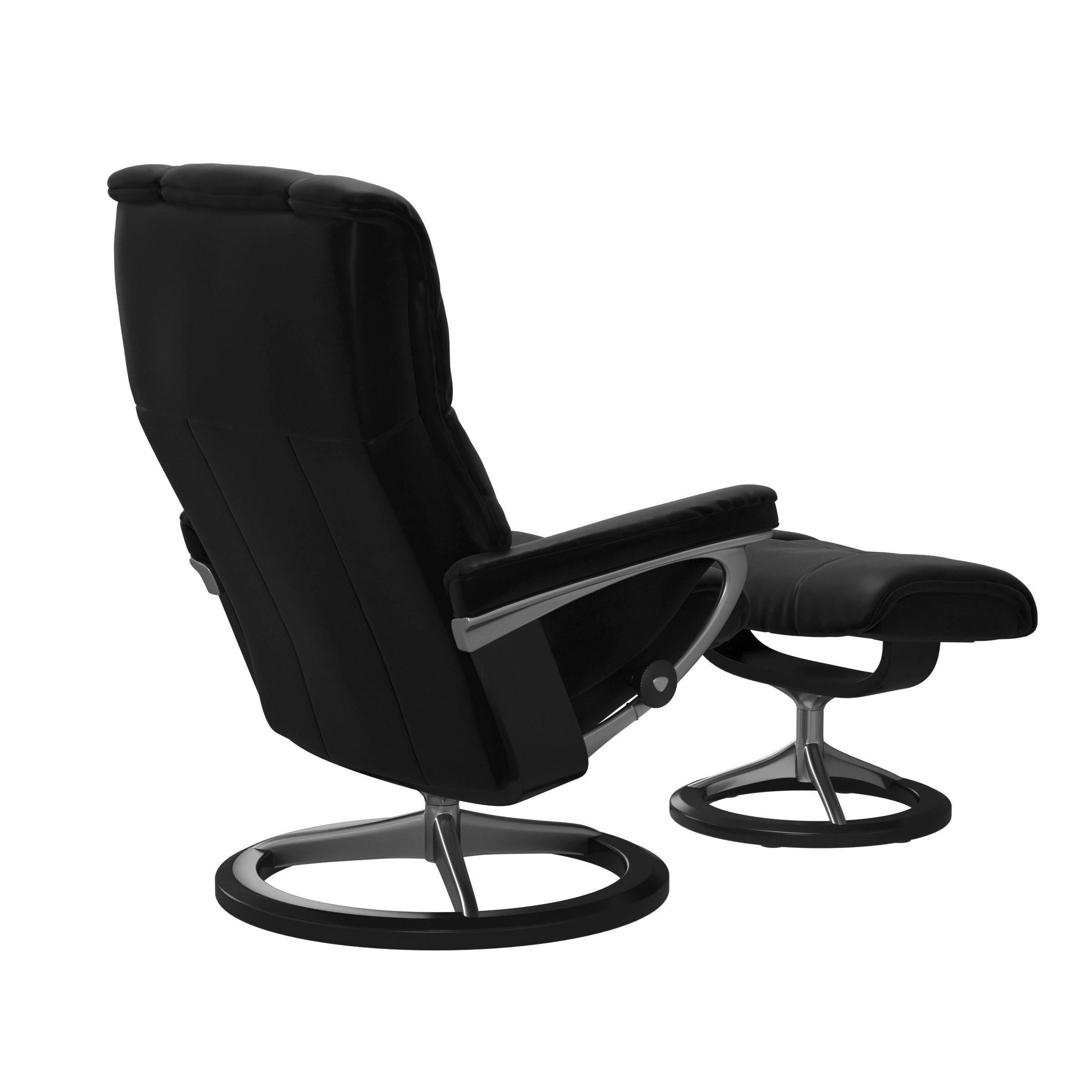 Stressless Sessel mit Hocker Mayfair Signature (M) in Leder batik schwarz