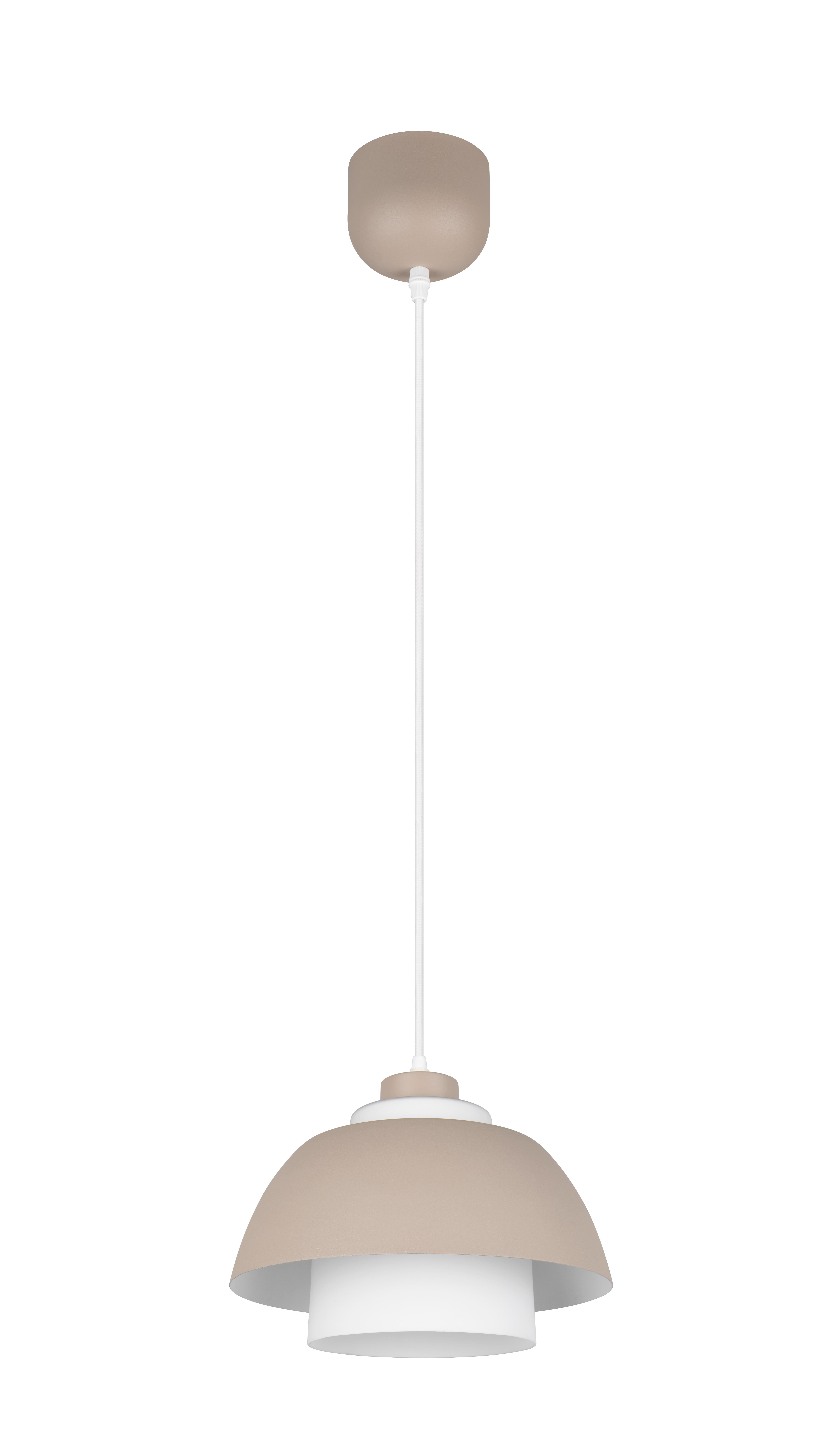 Reality Leuchten LED-Pendelleuchte TILOS in warm beige, Glas weiß Reality Leuchten LED-Pendelleuchte TILOS in warm beige, Glas weiß