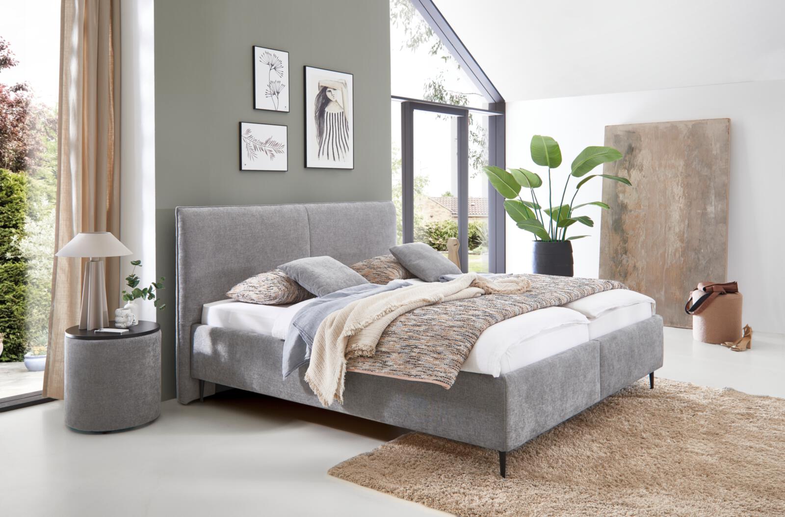 Oschmann Comfortbetten Polsterbett DREAMPALCE 2.0 PB ca. 206x227cm ca.180x200cm in Farbe Toni grey, Bettruh, Bett, Kopfteil, Bettgestell, Polster