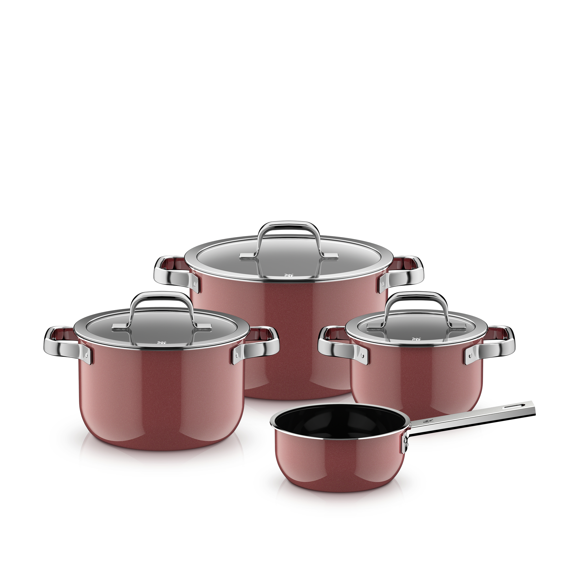 WMF Fusiontec Mineral Pro, Topf-Set, 4-teilig, Rose Quartz in rose quartz WMF Fusiontec Mineral Pro, Topf-Set, 4-teilig, Rose Quartz in rose quartz, Kochtopfset, Töpfe, Edelstahlgriffe, Antihaftbeschichtet, Pfannenreduzierte
