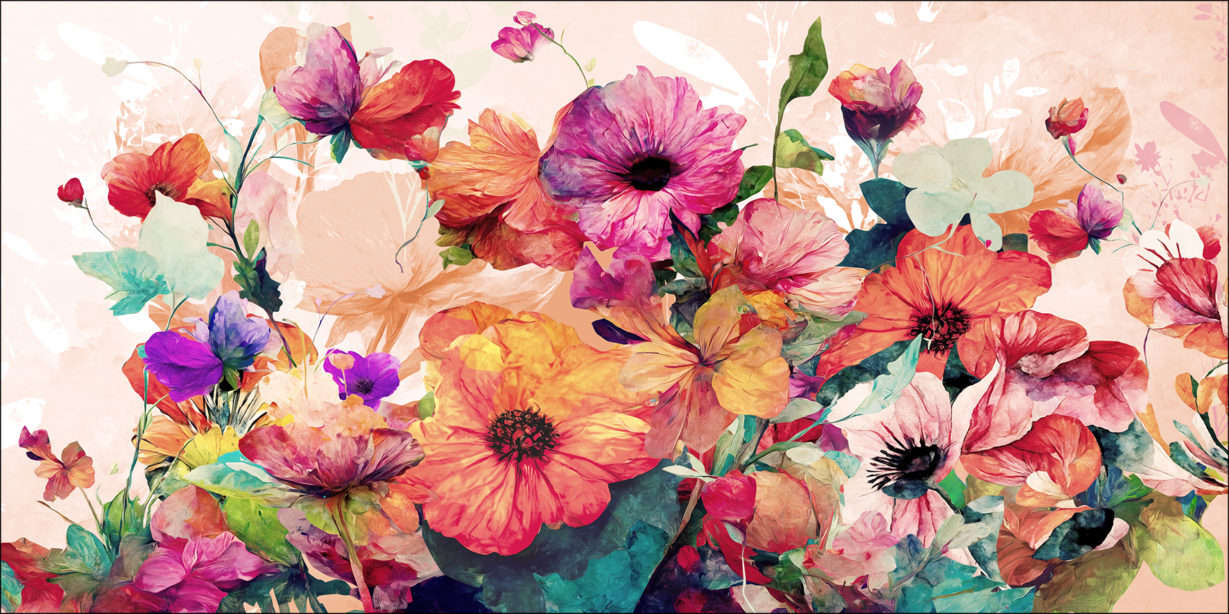 ProArt Alu-Art 100x50cm Watercolor Flowers XI ProArt Alu-Art 100x50cm Watercolor Flowers XI