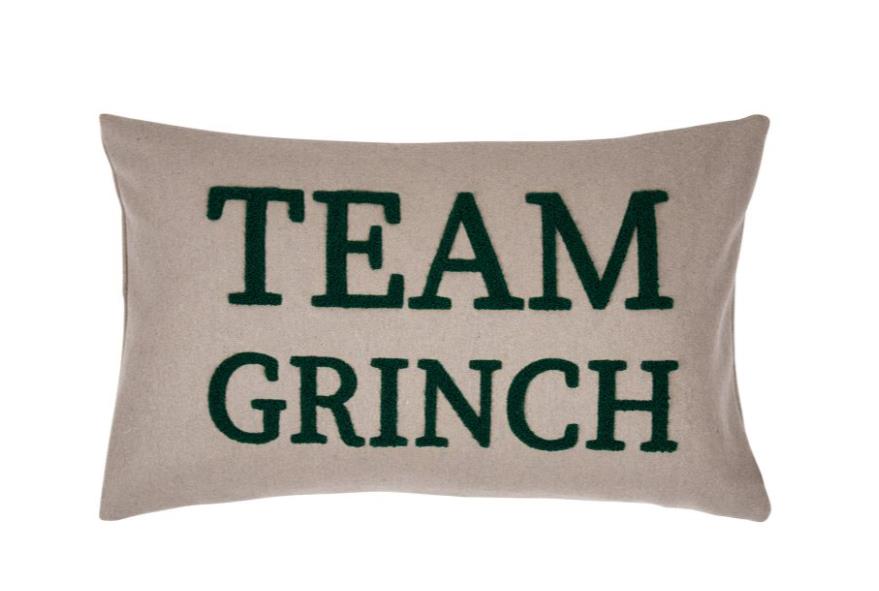 Kissenhülle Grinch 30x50 cm in natural, Kissen, Dekoration für Zuhause, Kopfkissen