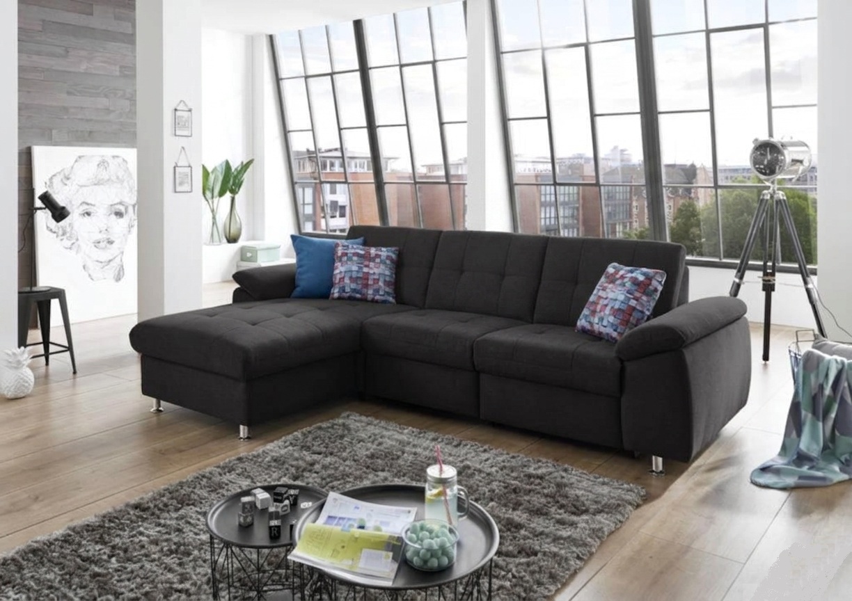 Polstergruppe VS-XP-MP1056 ca. 169x261cm in Stoff Nemo anthrazit, Sofa, Couch, Sektorales Sofa, Schwarz, Wohnzimmer