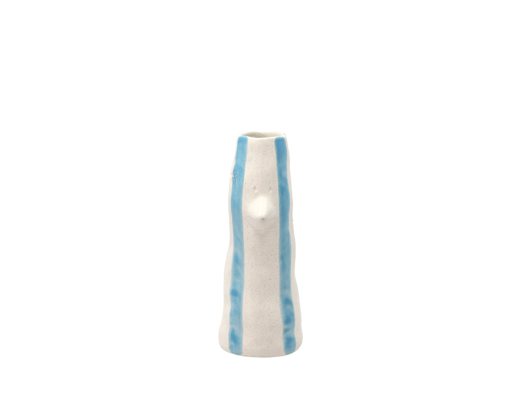 Villa Collection Vase mit Schnabel und Wimpern in Farbe blau