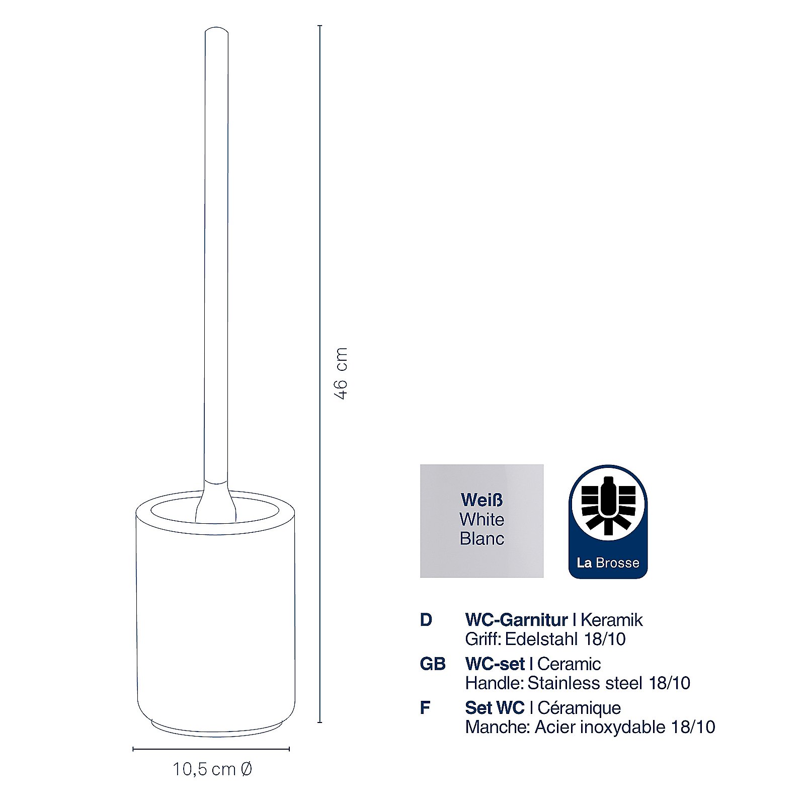 Kela WC-Garnitur Isabella weiß ISABELLA in , Pinsel, Gerät, Werkzeug, Rauchrohr