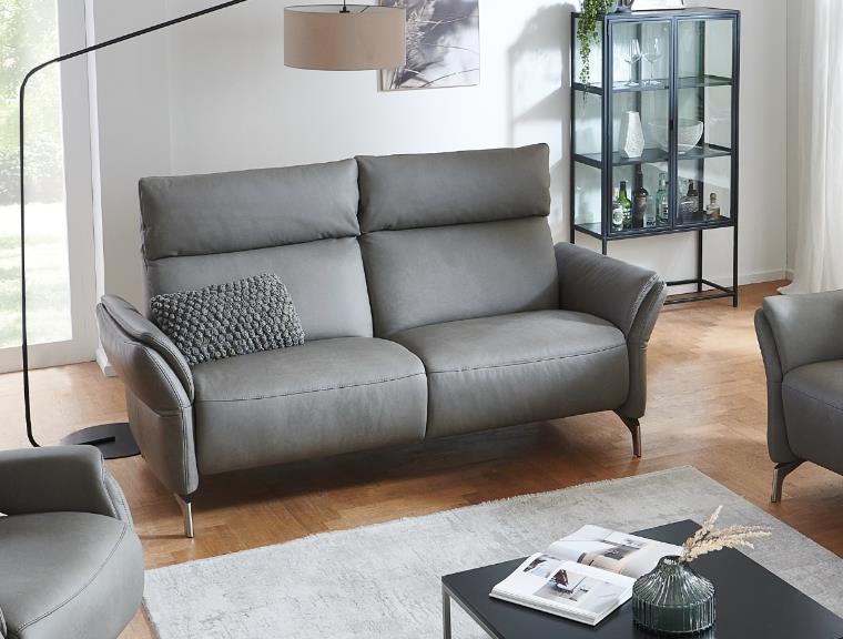 Polsteria Sofa 2-sitzig MDS LODI in Leder Punch delphine 