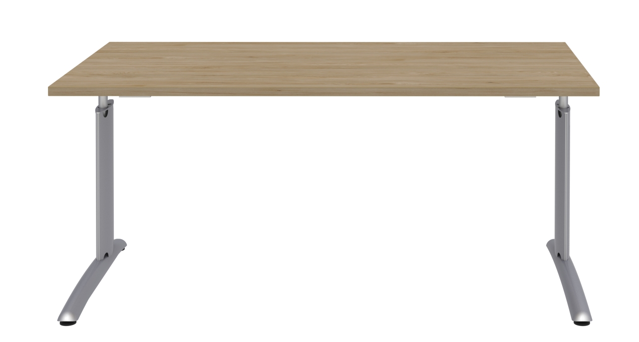 Röhr-Bush Schreibtisch TECHNO 019 ca. 160 x 80 cm in Hickory EicheNachbildung/C-Fuß alusilber