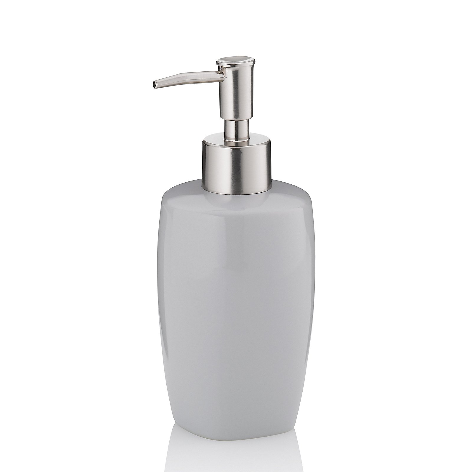 Kela Seifenspender Landora Keramik Grau, Seifenspender, Pumpspender, Ceramic, grau, Badezimmer, Seifenspender, Pumpenspender, Porzellan, Weiß, Bath Accessories