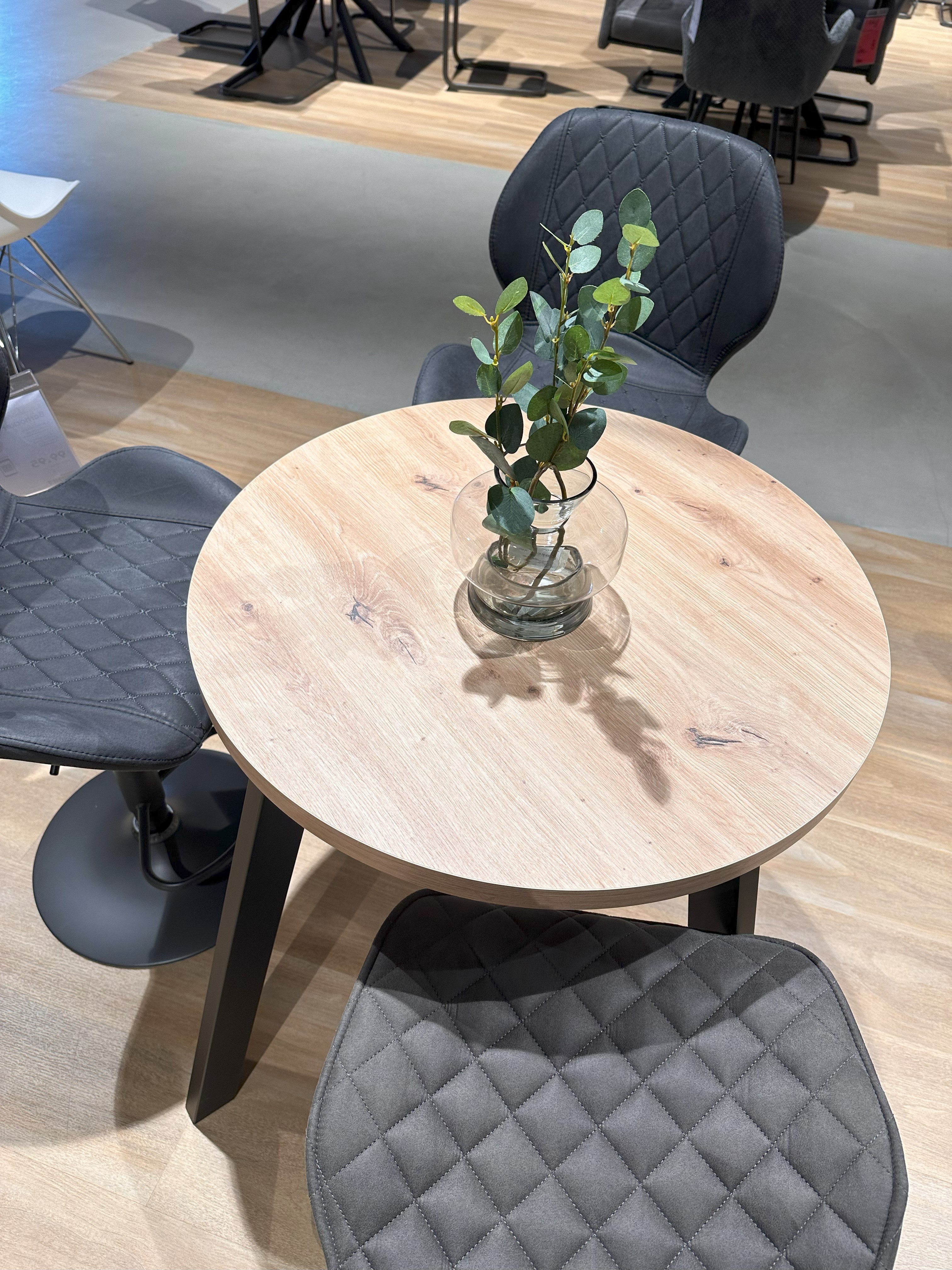 Mäusbacher Bistrotisch BIG BISTRO ca. 70x70cm, H:72cm in Platte rund Asteiche Dekor, Moebel, Tabelle, Tischplatte, Pflanze