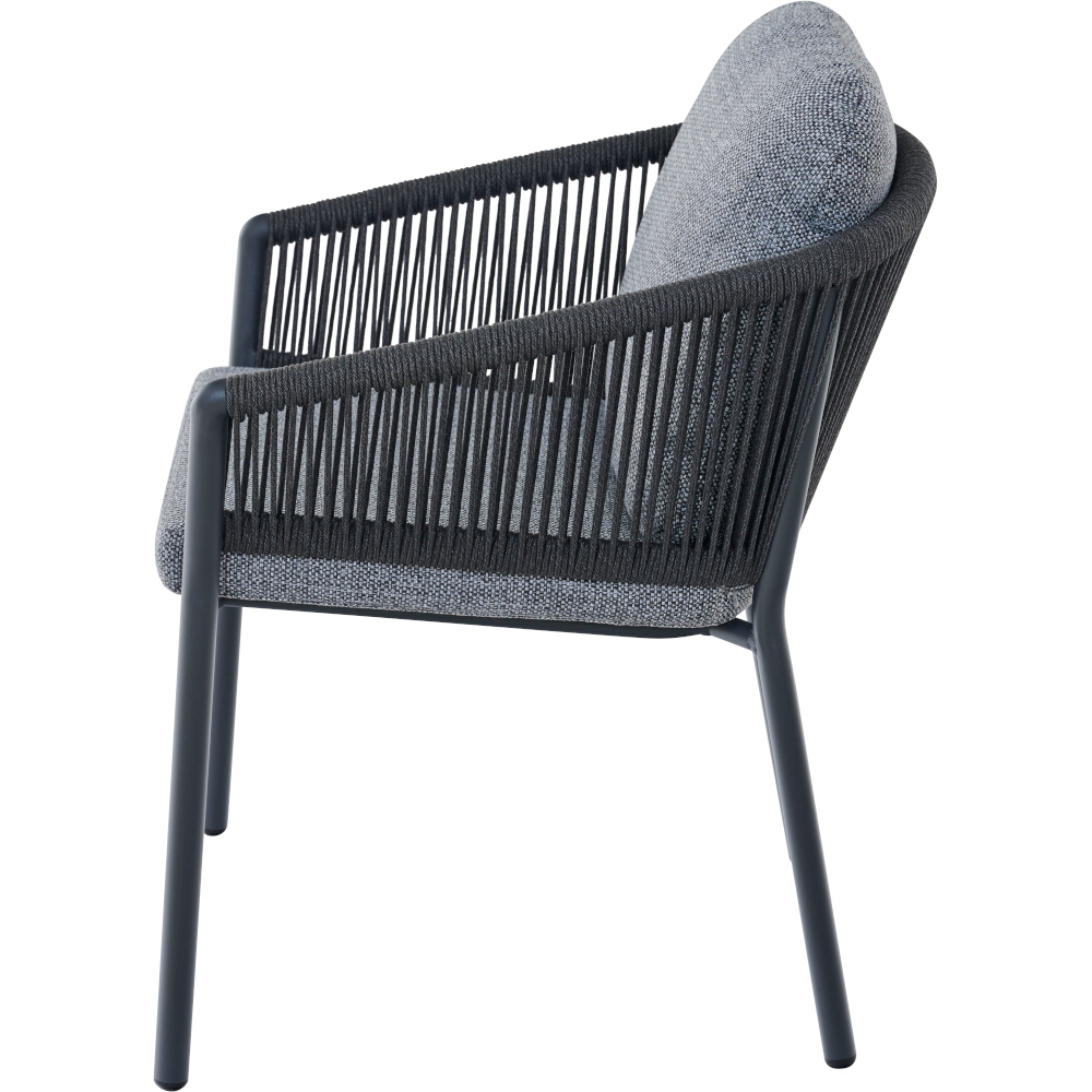 Stapelsessel MERANO in Farbe Aluminium anthrazit/Kissen aus Polyester, 350 g/m² in silber grau, Moebel, Stuhl, Kissen, Dekoration für Zuhause