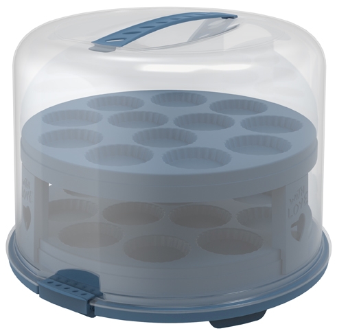 Rotho Tortenglocke XL 26cm mit Trays FRESH in Farbe Horizon Blue