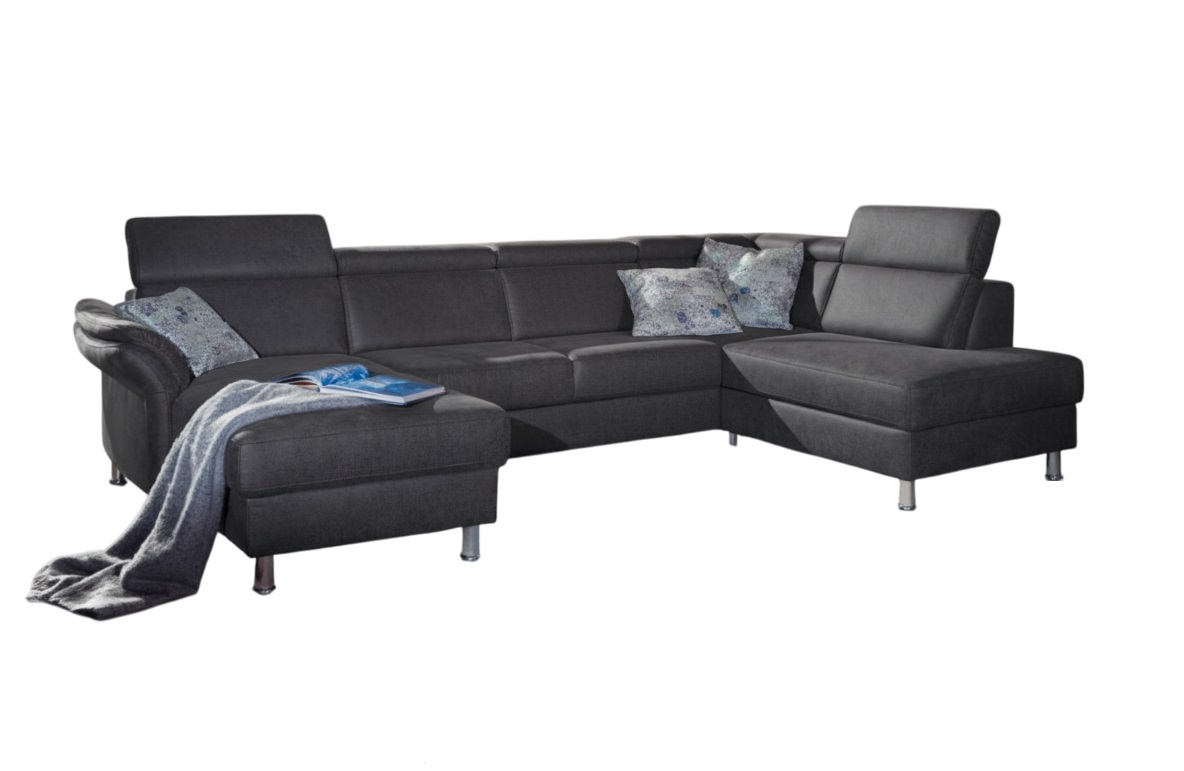 Wohnlandschaft ARNGAST ca. 318x193 Grau Sit & More Wohnlandschaft ARNGAST ca. 318x193cm in Stoff Taurus schwarzgrau, Couch, Mobiliar
