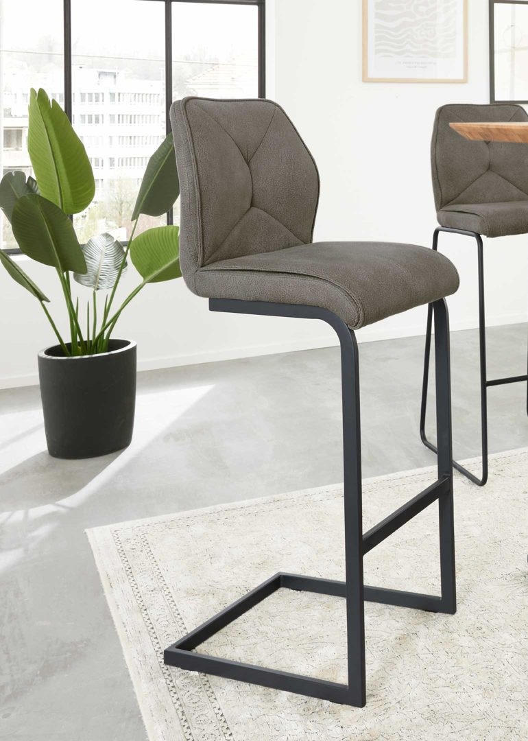 Interliving Barstuhl 5104 ca. 40x110x53cm in dunkelgrau Onyx 