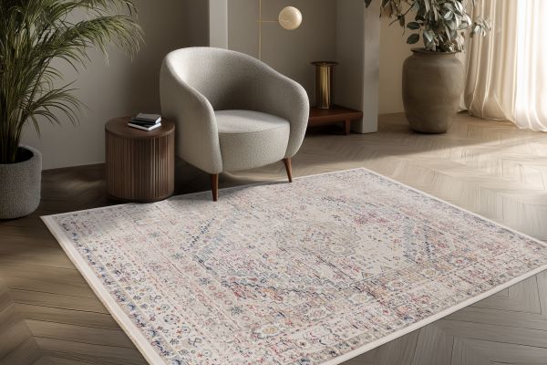 Webteppich VISTA ca. 80x150cm in Farbe multi, Teppich, Rug, Paisley-Muster, Vintagelook, Wohnzimmer