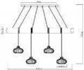 Globo Pendelleuchte CALDWELL 4-flammig in Farbe cappuccinofarben matt, Globo Pendelleuchte CALDWELL 4-flammig in Farbe cappuccinofarben matt,, pendant lights, deckenleuchte, industrielle pendelleuchte, mehrfachleuchte, metall-fassung