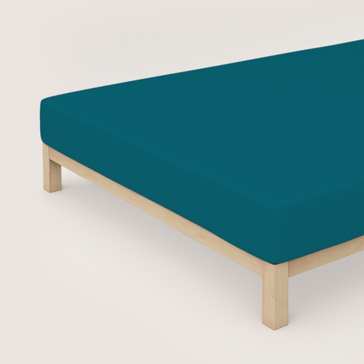 Schlafgut Pure Spannbettlaken ca. 180x200-200x220cm in Farbe Petrol Deep