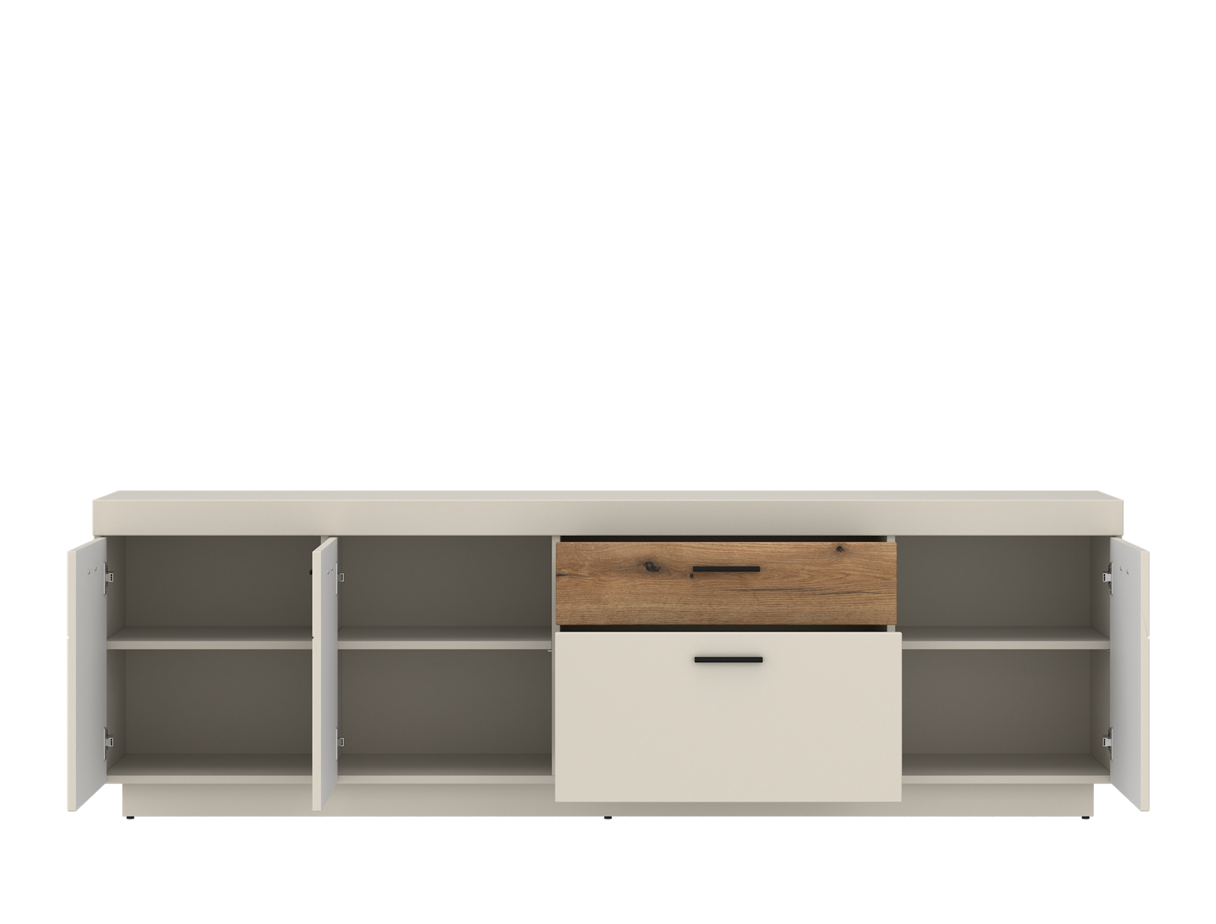 Wojcik Meble TV-Element LIGHTNING in Cashmere Dekor/Abs.Coast Evkoe, Sideboard, Buffet, Lowboard, Schublade, Offene Fächer