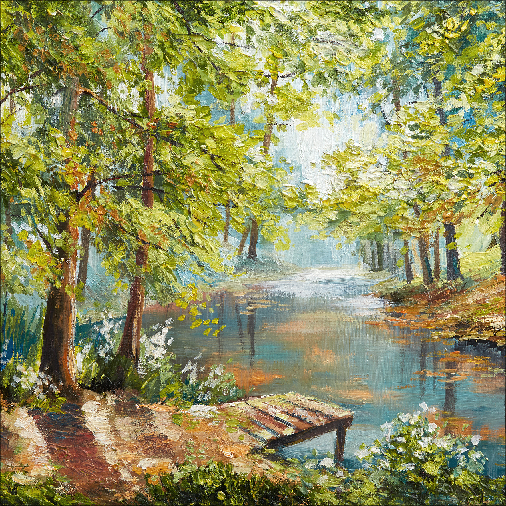 PRO ART Canvas-Art konventionell 40x40cm River In The Forest II