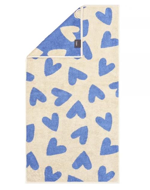 Cawö Duschtuch HEART BEATS 70x140cm in Farbe capri, Taschenlampe?, Nope, Herz Muster, Herz-Pattern, Gemustertes Textil