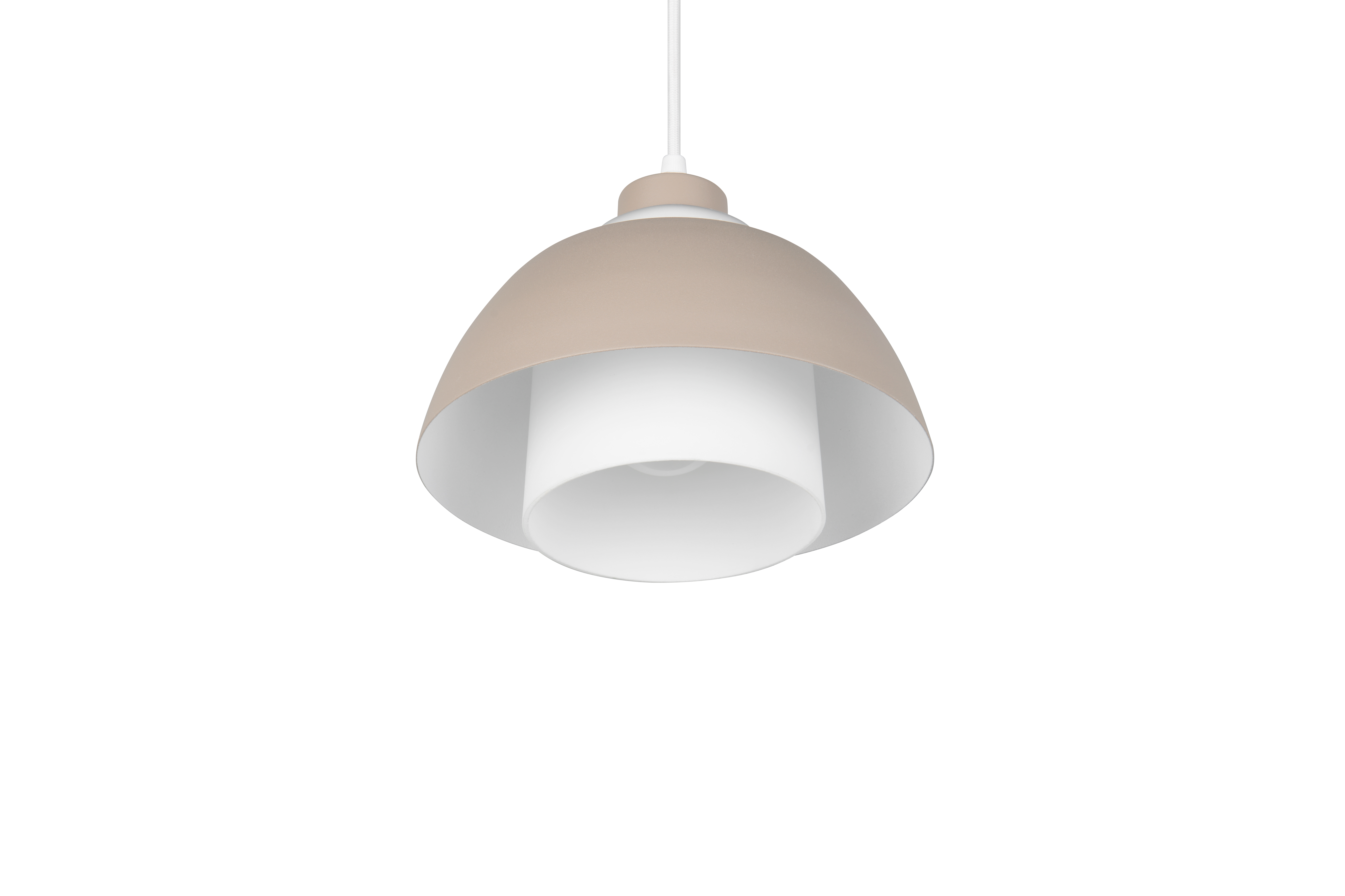 Reality Leuchten LED-Pendelleuchte TILOS in warm beige, Glas weiß Reality Leuchten LED-Pendelleuchte TILOS in warm beige, Glas weiß, Leuchte, Lampe