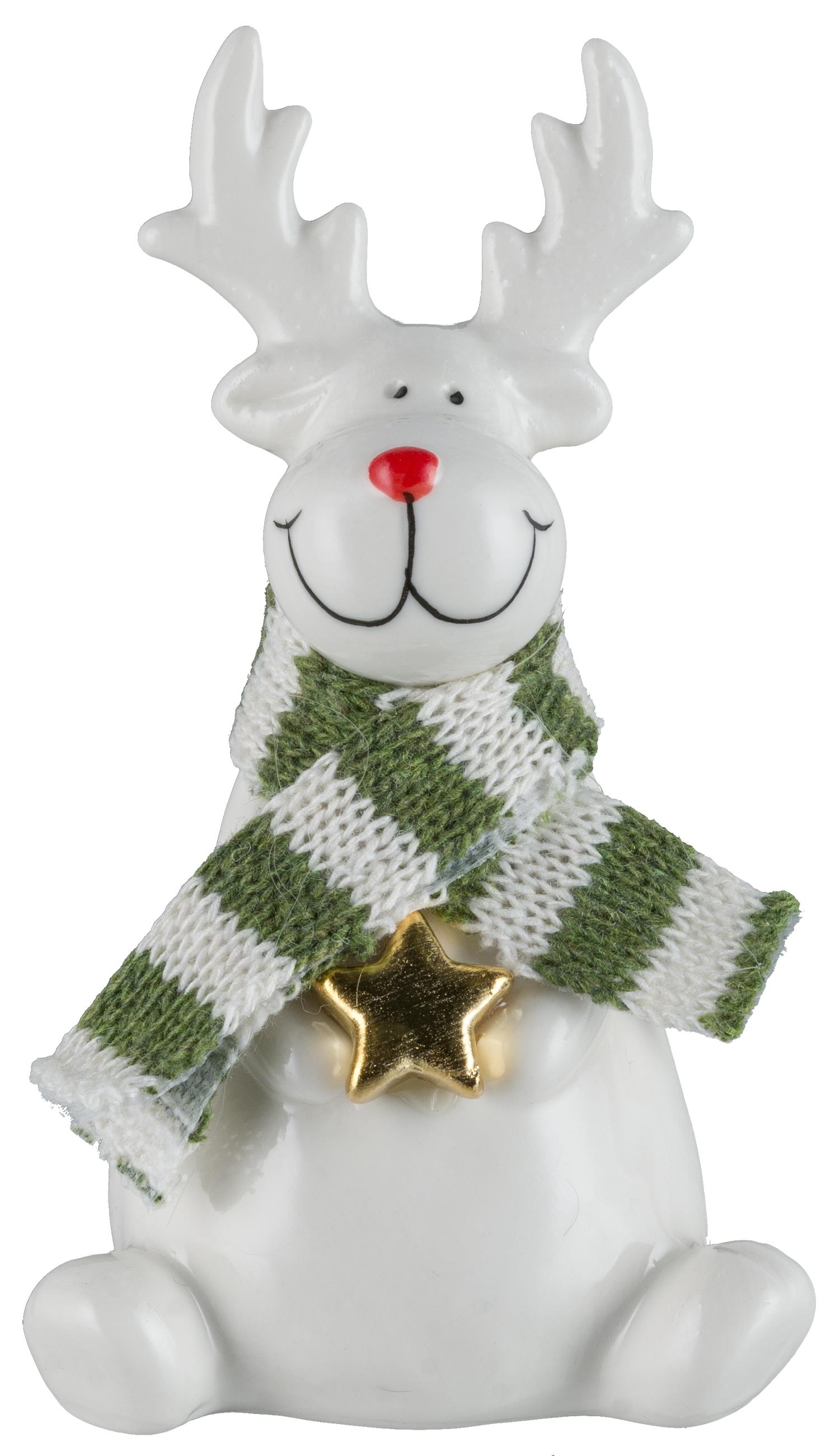 Gasper Porzellan Hirsch BENY in weiß, Bekleidung, Halstuch, Natur, Draußen, Person