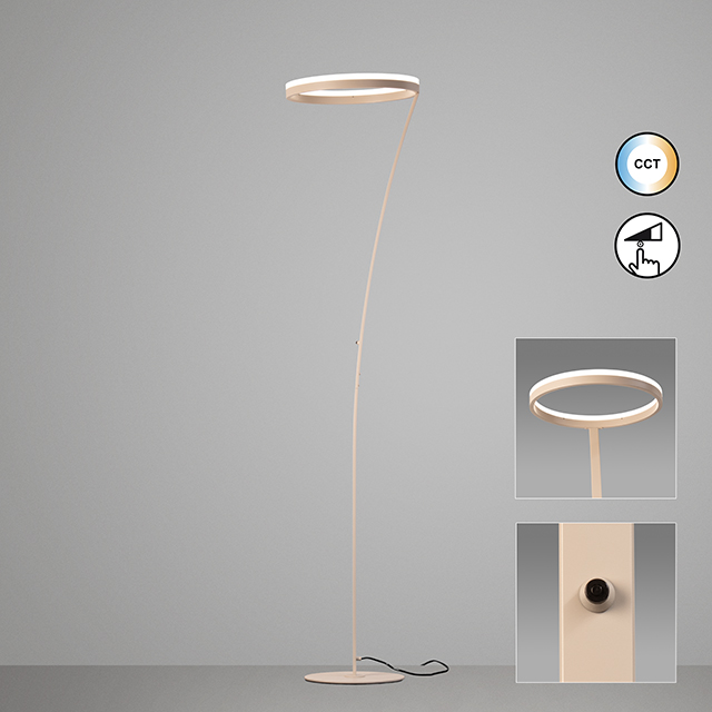 Fischer & Honsel LED-Stehleuchte SIRKO 1-flammig in Farbe Metall sandfarbig, Lampe