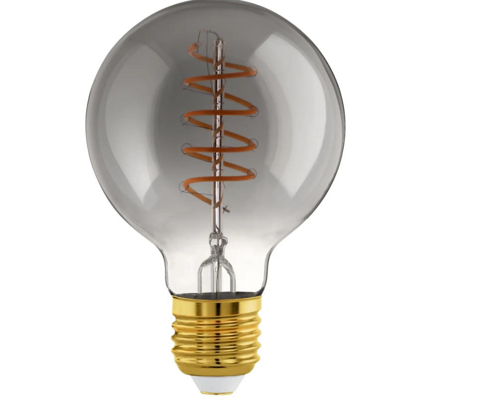 Eglo Leuchten LED-Leuchtmittel SMOKY in Farbe Grau, Glühbirne, Edison-Glühbirne, Spirale, Glühfaden, Energiesparend