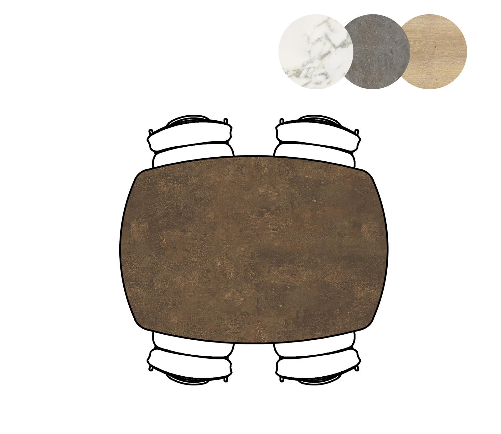 XOOON Bartisch MASURA ca. B105 H92 T150 cm in Platte Primo Laminato rost