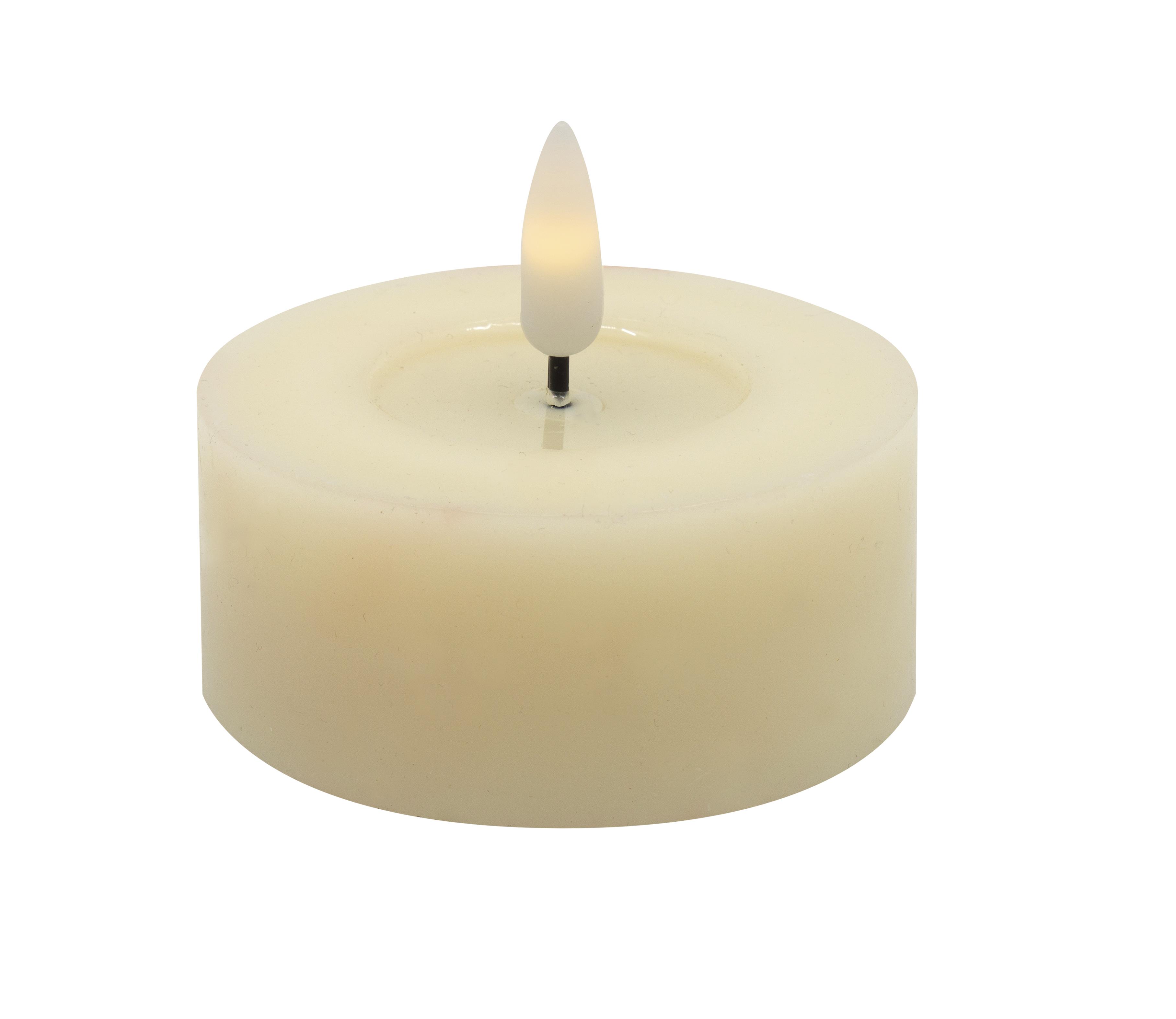 L.C. Wholesaler LED Teelicht 2er Set Echtwachs LED TEELICHT ca. H6,8 cm, D3 cm in Höhe: ca. 3cm winter creme