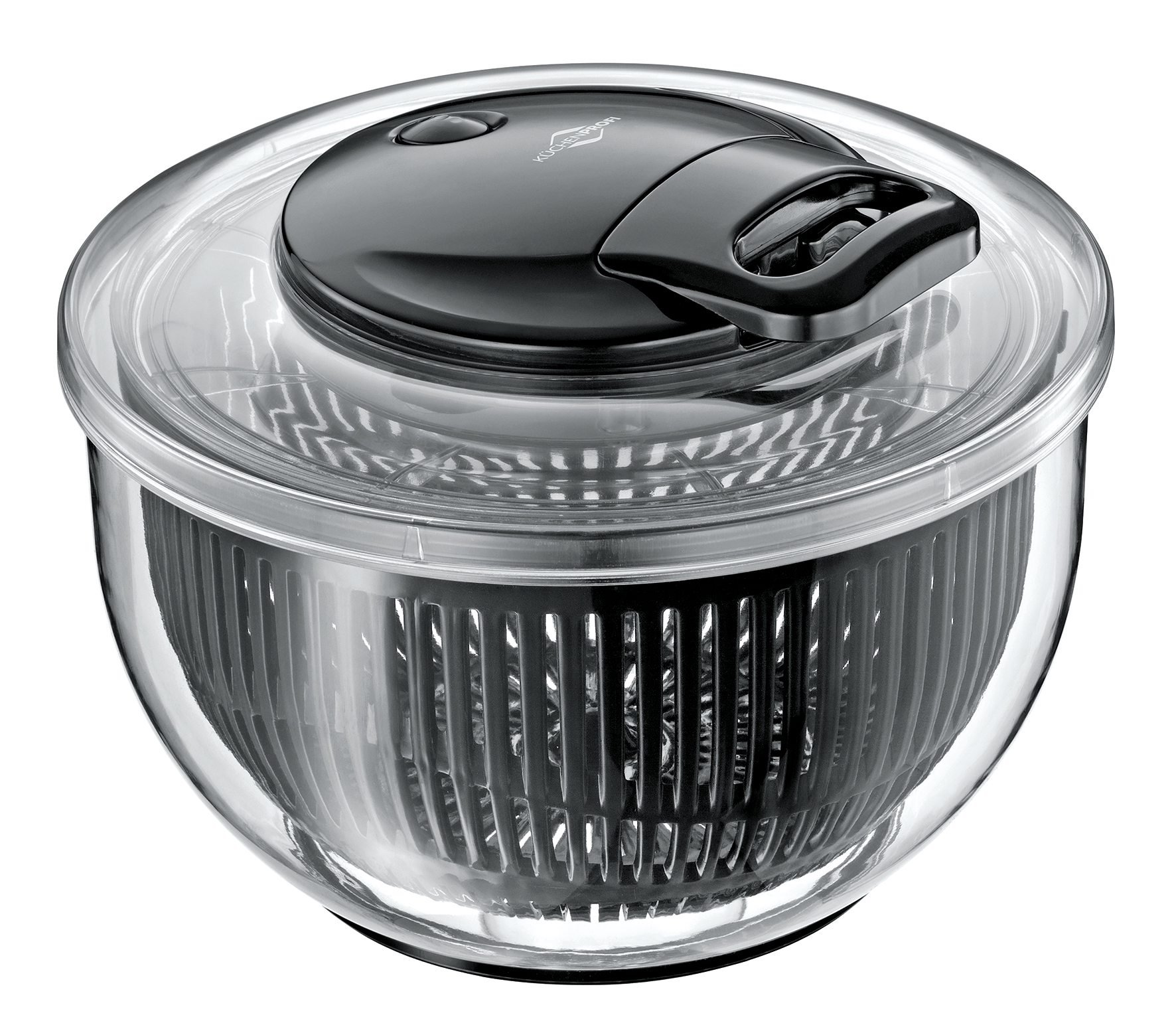 Salatschleuder TURBO H ca.24,5cm in Silber, Schwarz