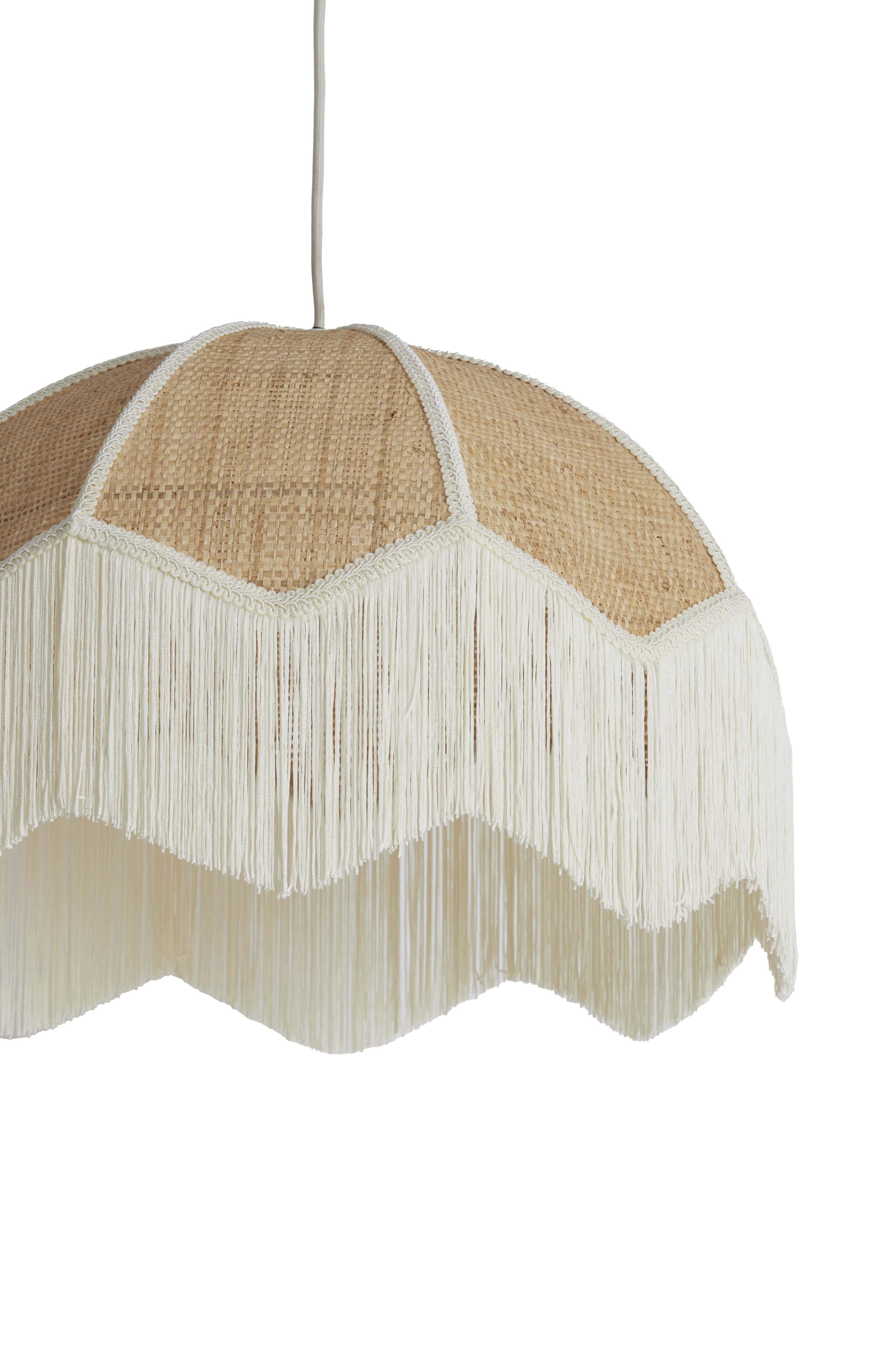 Hängeleuchte Durchm. ca. 50x38cm in Raffia natural+cream
