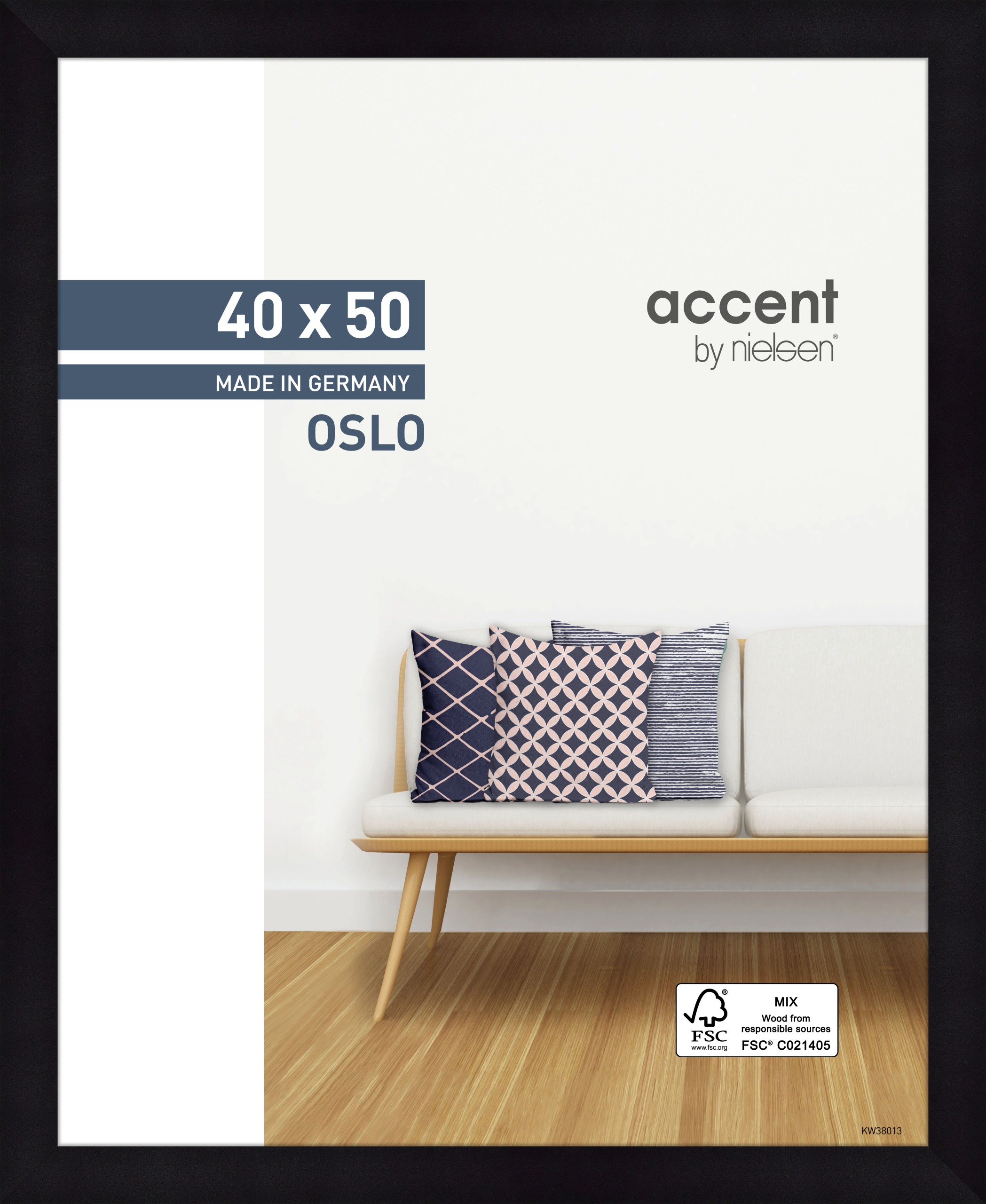 Accent by Nielsen Holz Bilderrahmen Oslo ca. 40x50cm in Farbe Black