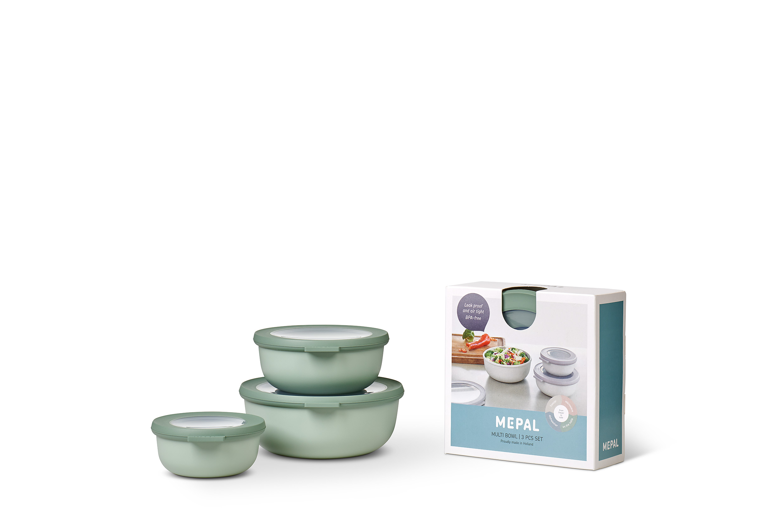 Mepal Set Cirqula rund 3-teilig 350 + 750 + 1250 ml in Farbe Nordic Sage Mepal Set Cirqula rund 3-teilig 350 + 750 + 1250 ml in Farbe Nordic Sage