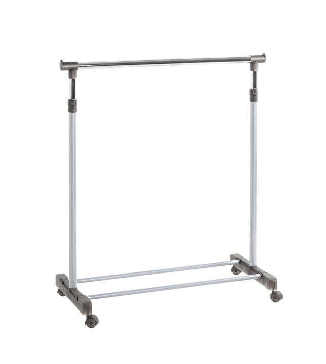 Haku Möbel Rollgarderobe in alu-chrom-grau, BHT ca.90x95(170)x43cm