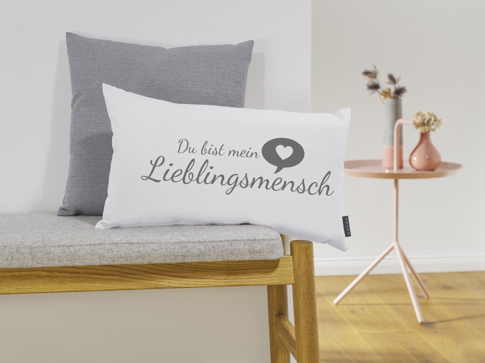 Magma Heimtex Kissen LIEBLINGSMENSCH ca. 30x50cm in Farbe weiss