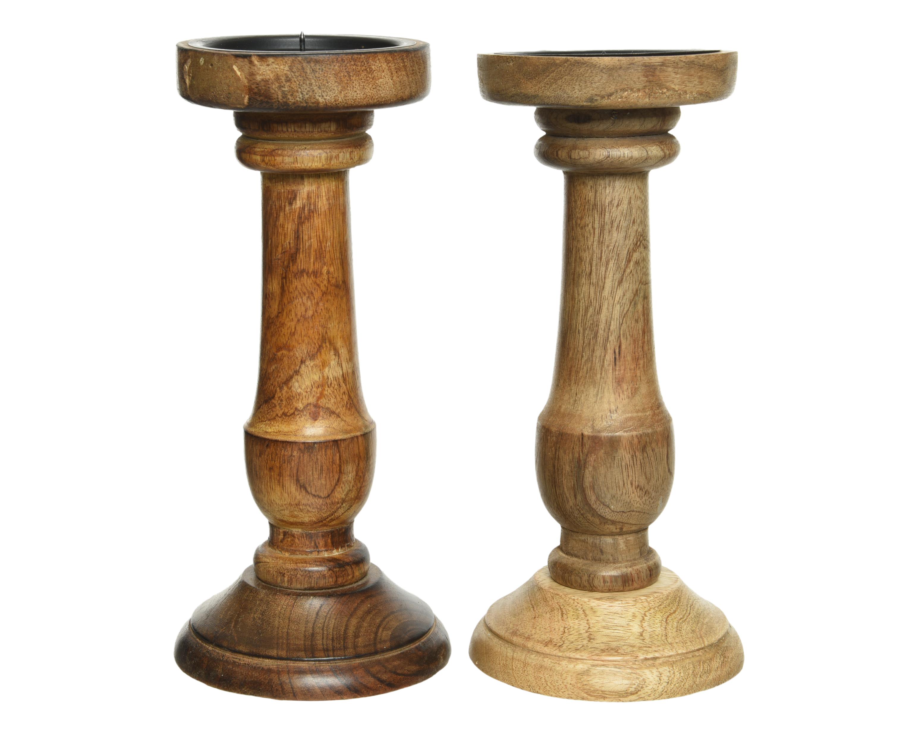 Kaemingk Kerzenhalter MODELL 214 H/T ca.25x25cm in Braun/Natur sortiert, Kerze, Kerzenständer, Rauchrohr