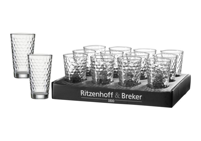 Ritzenhoff & Breker Longdrinkglas 400ml FAVO in klar, ca. B:8cm L:8cm