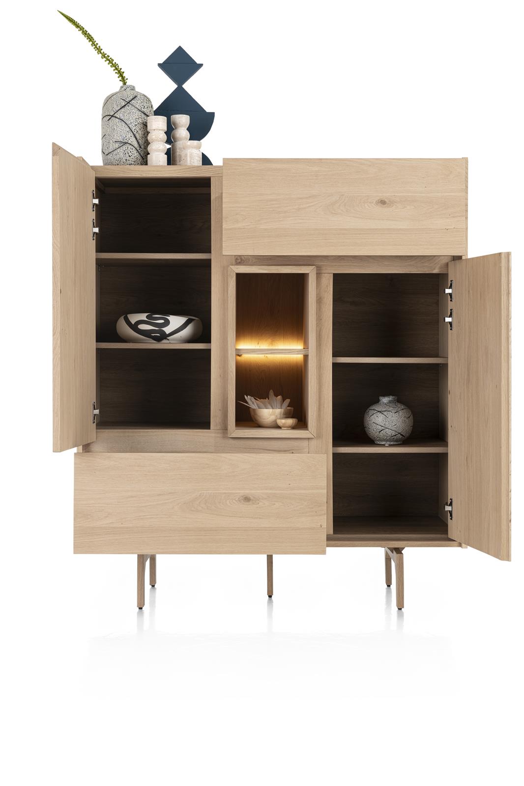 XOOON Highboard VALGARD ca. B120 H140 T45 cm in Eiche natur furniert