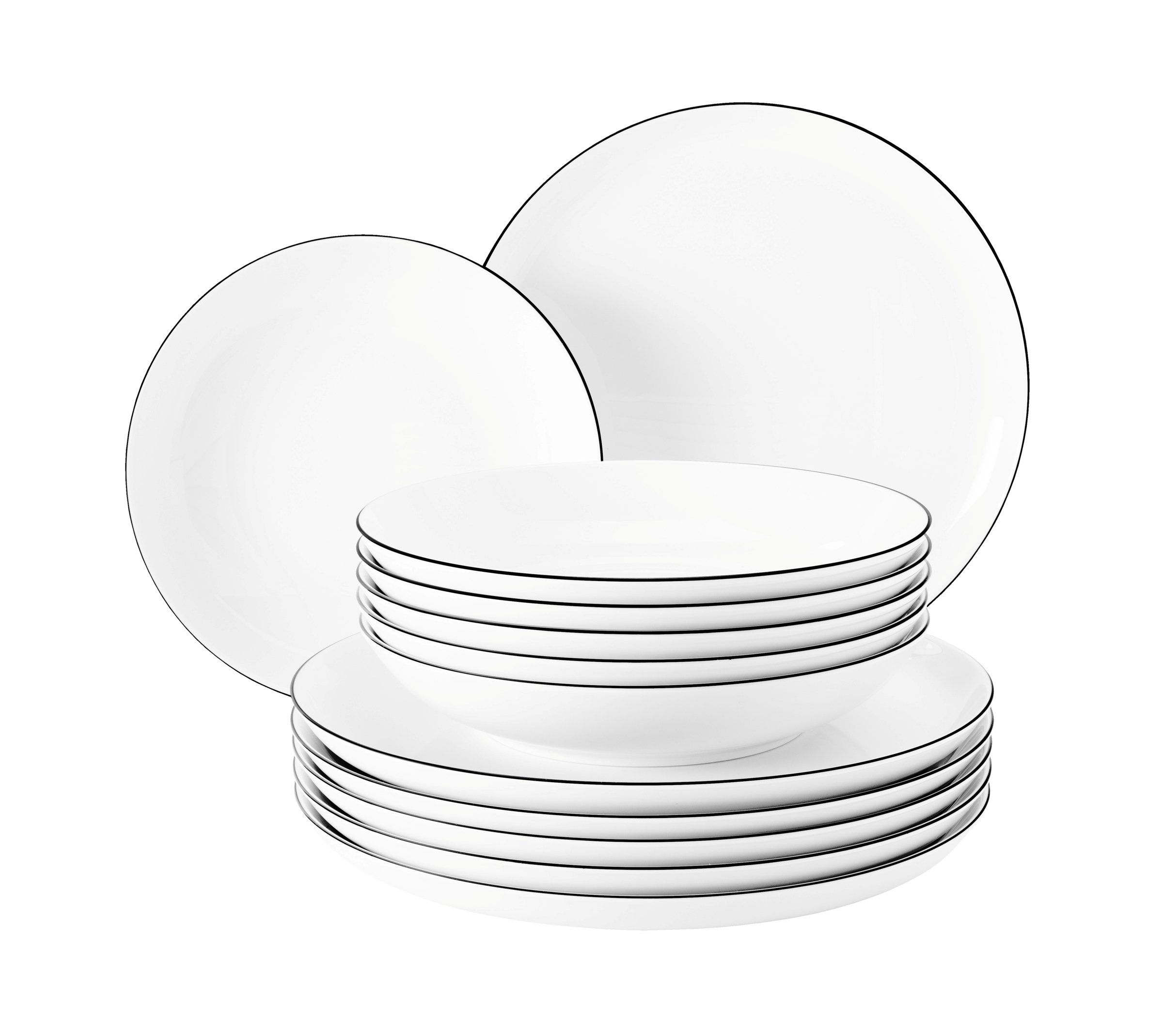 Seltmann Weiden Tafelservice 12-teilig Lido Black Line 