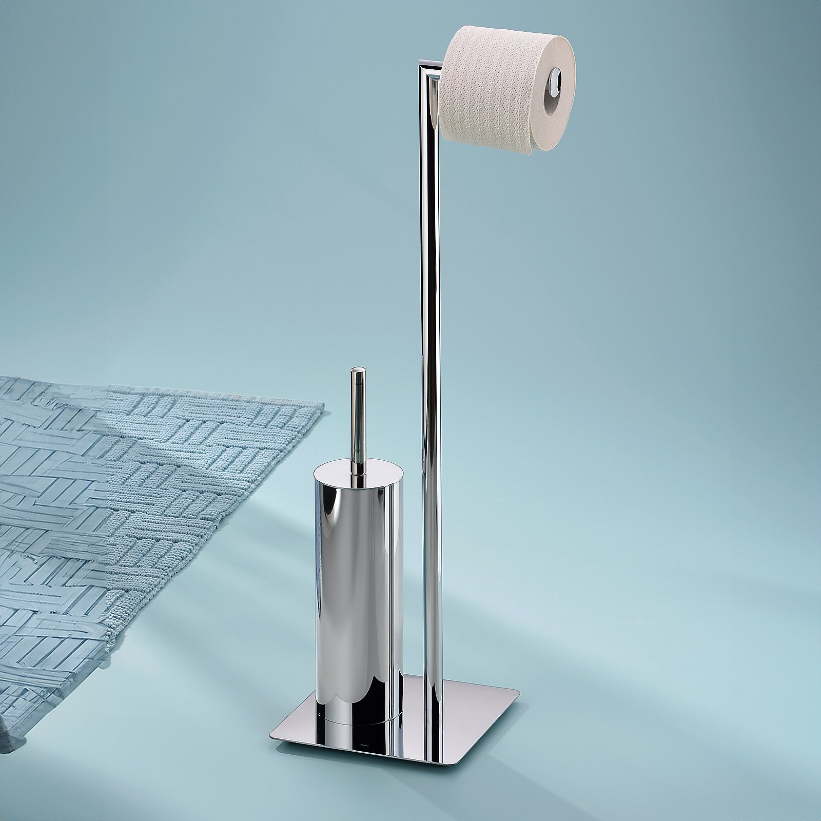 Kela Toilettengarnitur STYLE in Farbe silber glänzend, Toilettenpapierhalter, Rollenhalter, Badezimmerzubehör, Chromoberfläche, Toilettenpapierrolle
