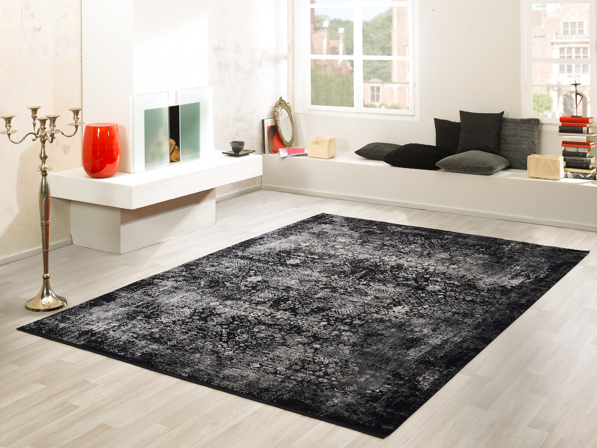 OCI Designer Teppich ca. 140x200cm in Farbe schwarz-grau