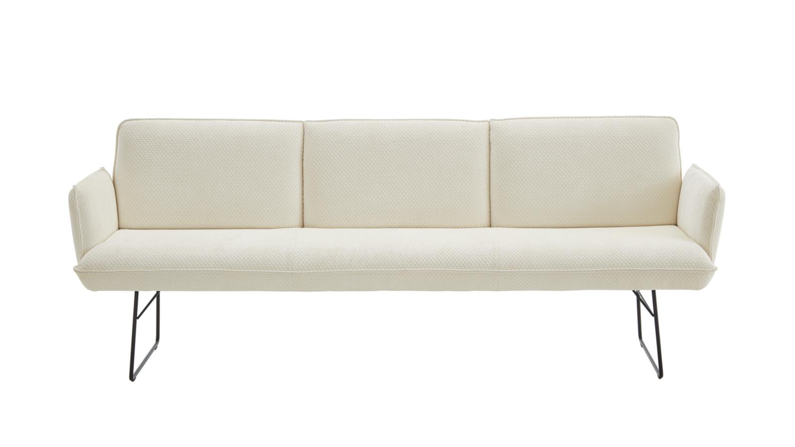 K + W Solobank BASE (4239) ca. B232 H88 T68 cm in Stoff 0940-30 offwhite